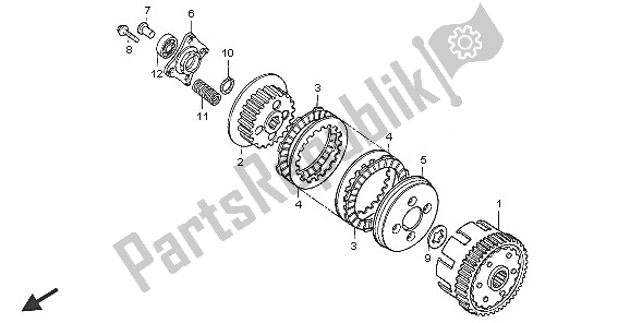 All parts for the Clutch of the Honda XR 125L 2005