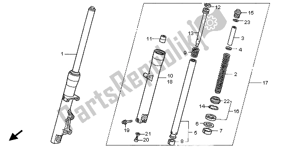 Todas las partes para Tenedor Frontal de Honda VT 125C 1999