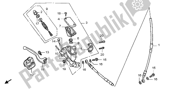 Todas las partes para Fr. Cilindro Maestro Del Freno de Honda CR 125R 1998