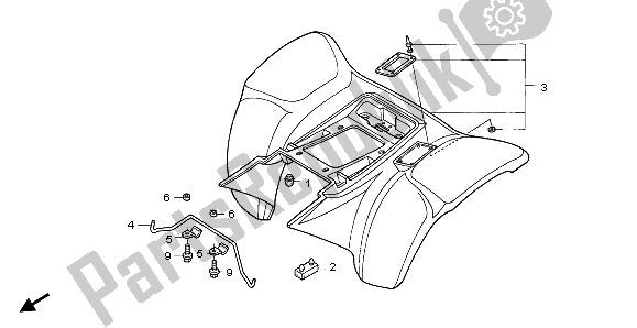 Tutte le parti per il Parafango Posteriore del Honda TRX 400 EX Sportrax 2004