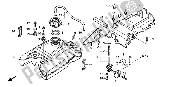All parts for the Fuel Tank of the Honda TRX 400 EX Sportrax 2004