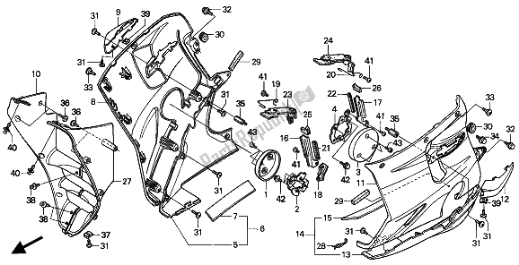 Todas las partes para Capucha Inferior de Honda CBR 1000F 1994