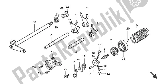 Todas las partes para Tambor De Cambio De Marchas de Honda CR 85R SW 2005