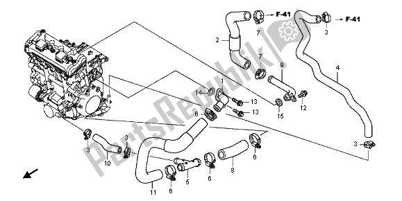 All parts for the Water Pipe of the Honda CBF 1000 FT 2012