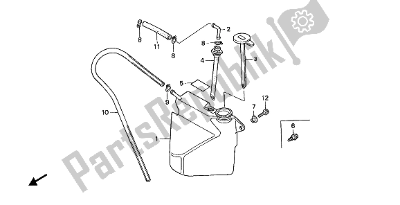 All parts for the Reserve Tank of the Honda GL 1500 1988