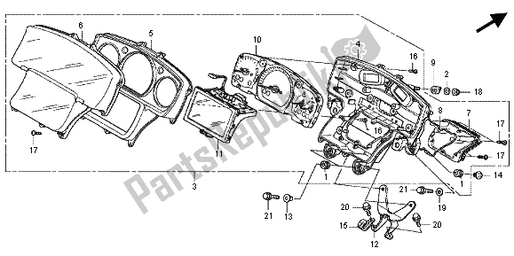 Alle onderdelen voor de Meter (navigatie) (mph) van de Honda GL 1800 2012