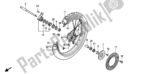 Tutte le parti per il Ruota Anteriore del Honda NX 650 1991