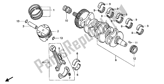 Todas las partes para Cigüeñal Y Pistón de Honda CBR 900 RR 1993