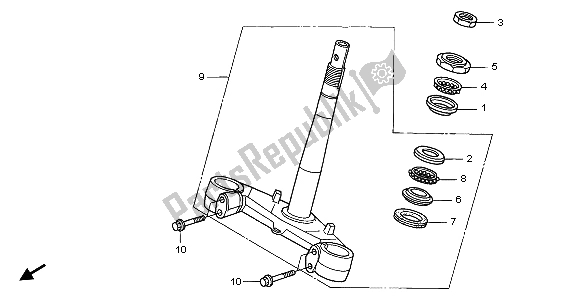 All parts for the Steering Stem of the Honda SH 150 2007