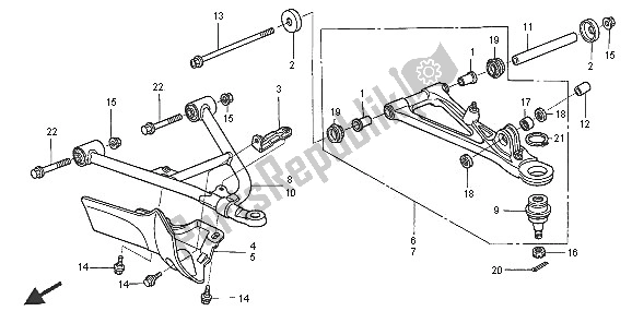 Alle onderdelen voor de Voorste Arm van de Honda TRX 650 FA Fourtrax Rincon 2005