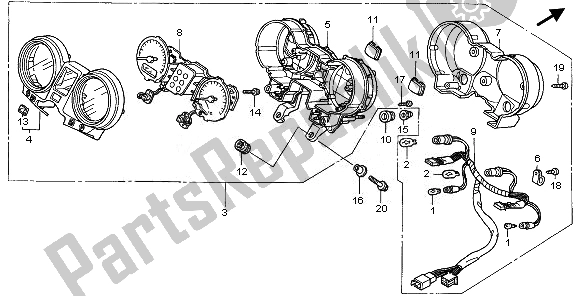 Alle onderdelen voor de Meter (kmh) van de Honda CBF 600 NA 2008