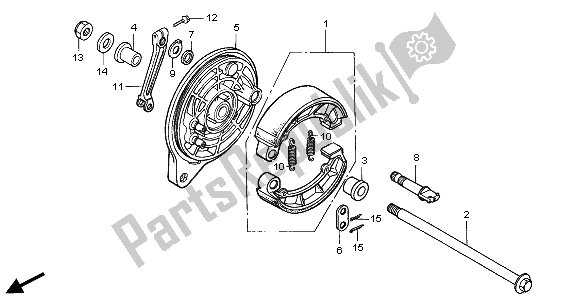 All parts for the Rear Brake Panel of the Honda VT 750C2 2001
