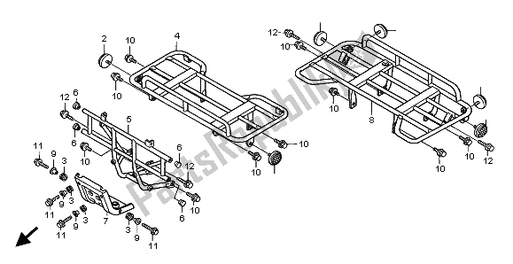 All parts for the Carrier of the Honda TRX 450 ES Foreman 2001