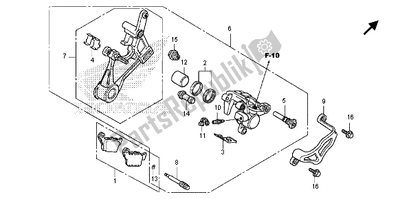 Tutte le parti per il Pinza Freno Posteriore del Honda CRF 150R SW 2013