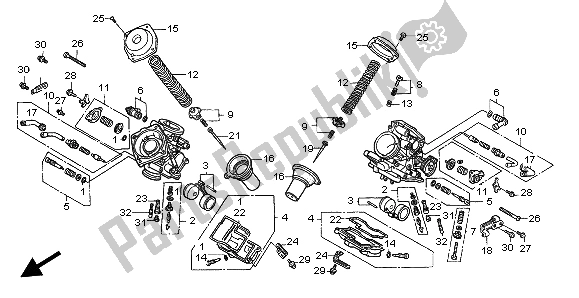 Tutte le parti per il Carburatore (parti Componenti) del Honda XL 650V Transalp 2004