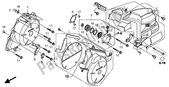 Todas as partes de A. C. Tampa Do Gerador do Honda VFR 1200F 2011