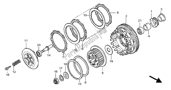 Todas as partes de Embreagem do Honda CBR 600 RR 2004