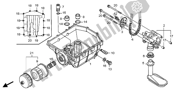 Tutte le parti per il Pompa Dell'olio del Honda XL 1000V 2007