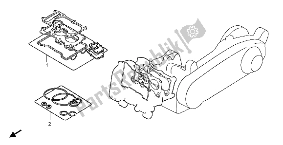 All parts for the Eop-1 Gasket Kit A of the Honda FJS 600D 2006