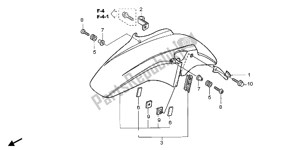 Tutte le parti per il Parafango Anteriore del Honda CBF 1000T 2007