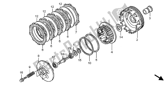 All parts for the Clutch of the Honda XL 125V 2011