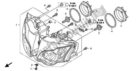 Todas las partes para Faro de Honda CBR 1000 RA 2010