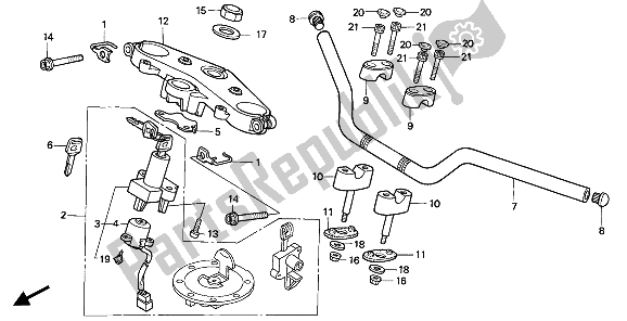 Tutte le parti per il Gestire Il Tubo E Il Ponte Superiore del Honda CB 1000F 1994