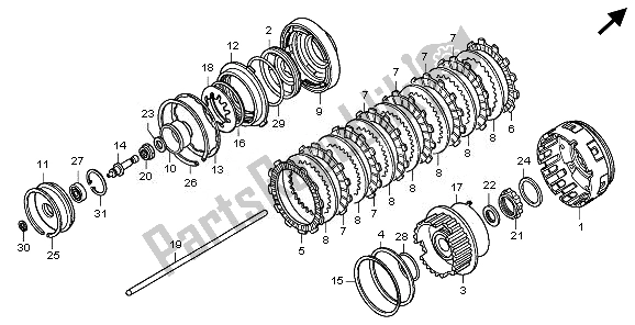 Todas as partes de Embreagem do Honda GL 1800 2010
