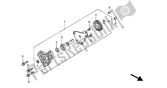 All parts for the Oil Pump of the Honda CBR 125R 2004