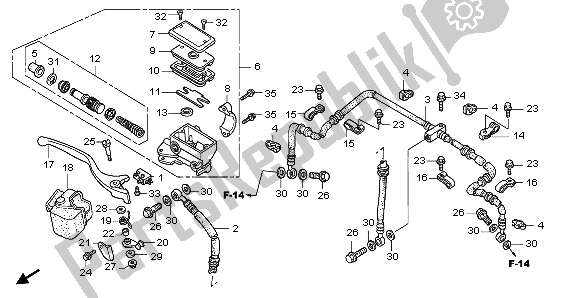 Todas las partes para Fr. Cilindro Maestro Del Freno de Honda TRX 500 FA Fourtrax Foreman 2004