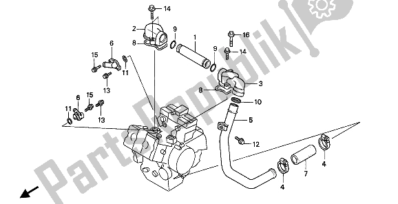 All parts for the Water Pipe of the Honda VFR 750F 1994