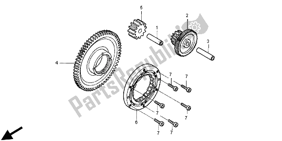 All parts for the Starting Clutch of the Honda CB 1300X4 1998