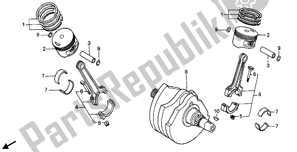 All parts for the Crankshaft & Piston of the Honda XRV 750 Africa Twin 1993