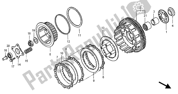 All parts for the Clutch of the Honda CB 750F2 2001