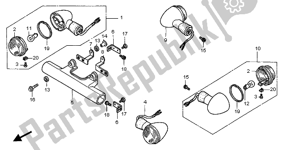 Todas las partes para Guiño de Honda VT 750C2 2001