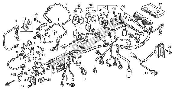Tutte le parti per il Cablaggio del Honda VTX 1800C1 2005