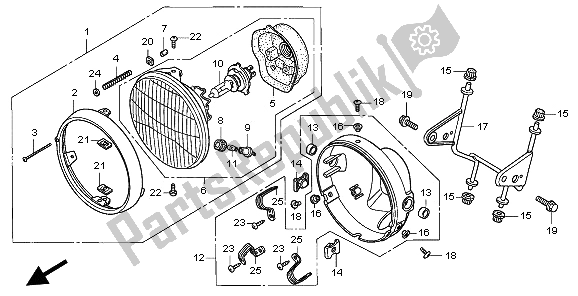 Toutes les pièces pour le Phare (royaume-uni) du Honda SLR 650 1997