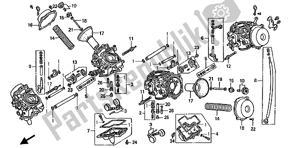 Todas las partes para Carburador (componentes) de Honda ST 1100 1991