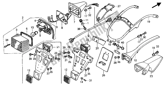 Tutte le parti per il Fanale Posteriore del Honda XR 250R 1987