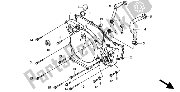 Todas las partes para Tapa Del Cárter Derecho de Honda CR 80 RB LW 2002