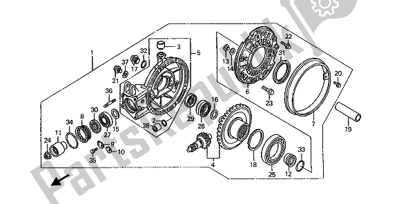 Todas las partes para Engranaje Final de Honda ST 1100 1993