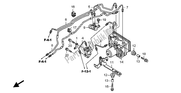 All parts for the Abs Modulater of the Honda CB 600 FA Hornet 2008