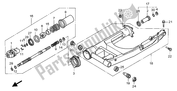 Todas las partes para Basculante de Honda ST 1100A 1998