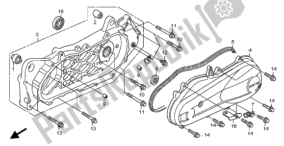 Toutes les pièces pour le Bras Oscillant Et Couvercle De Carter Gauche du Honda NPS 50 2009