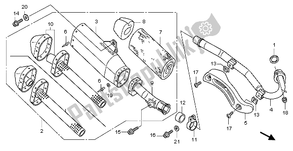 All parts for the Exhaust Muffler of the Honda CRF 150R SW 2007