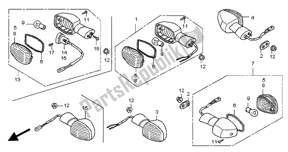 All parts for the Winker of the Honda CB 900F Hornet 2002
