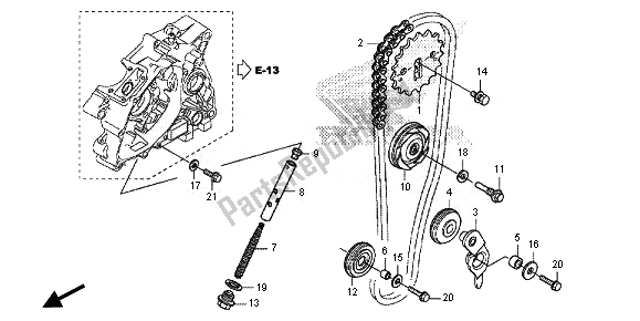 All parts for the Cam Chain & Tensioner of the Honda CRF 125F SW 2014