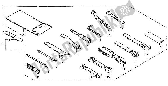 Tutte le parti per il Utensili del Honda ST 1100A 2000