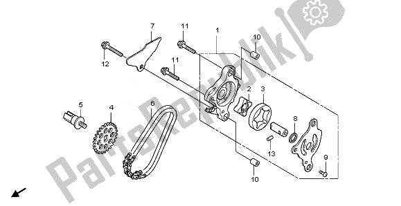 All parts for the Oil Pump of the Honda NSS 250S 2010