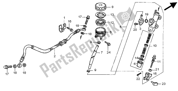 Todas las partes para Cilindro Maestro Del Freno Trasero de Honda CBR 900 RR 1999